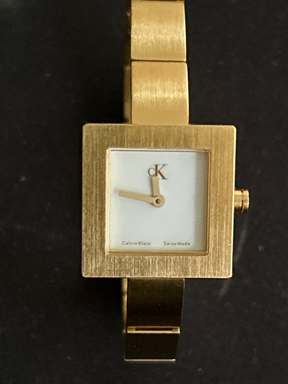 Calvin Klein Gold Square Bracelet Watch with White Dial